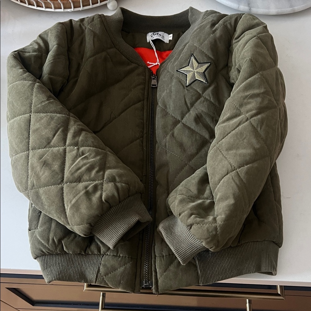 Lola and The Boys Quilted Bomber Jacket
